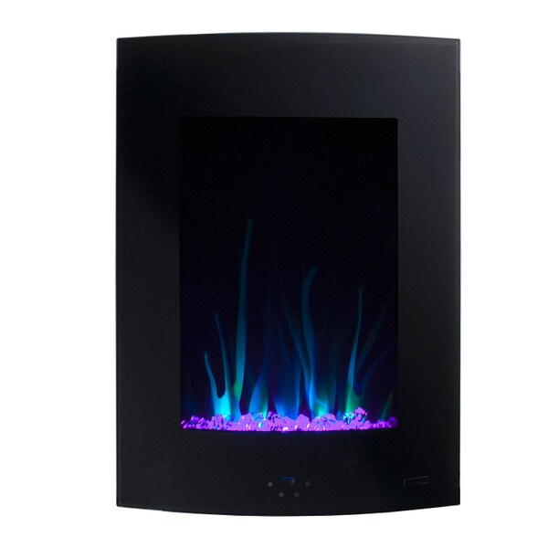 Black Vertical electric fireplace